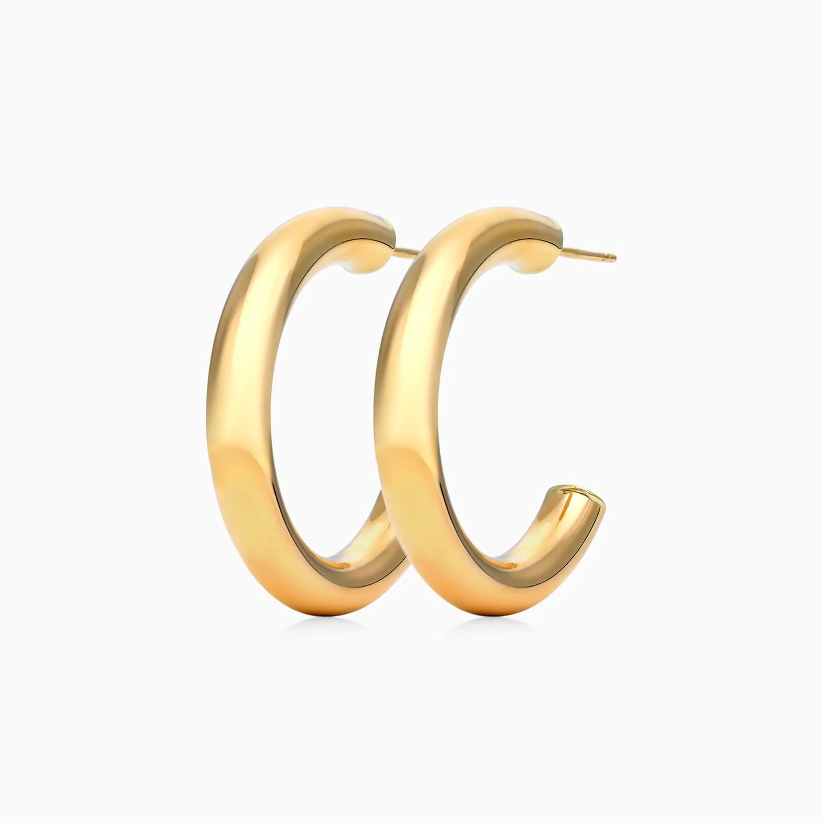 Brinco de Ouro 18k Feminino De Argola Aberta