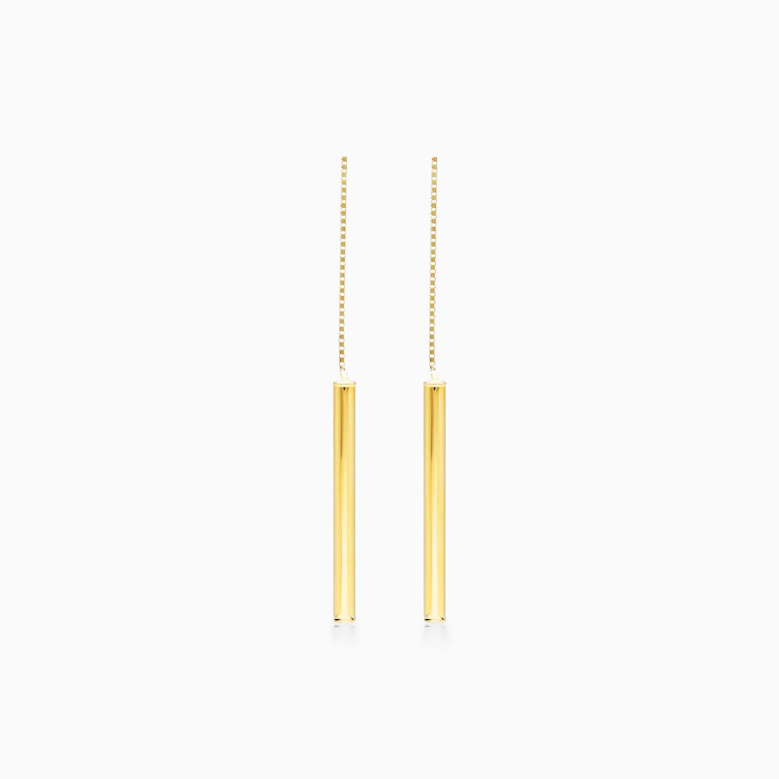 Brinco de Rosca em Barra de Ouro 18k Feminino Luxo