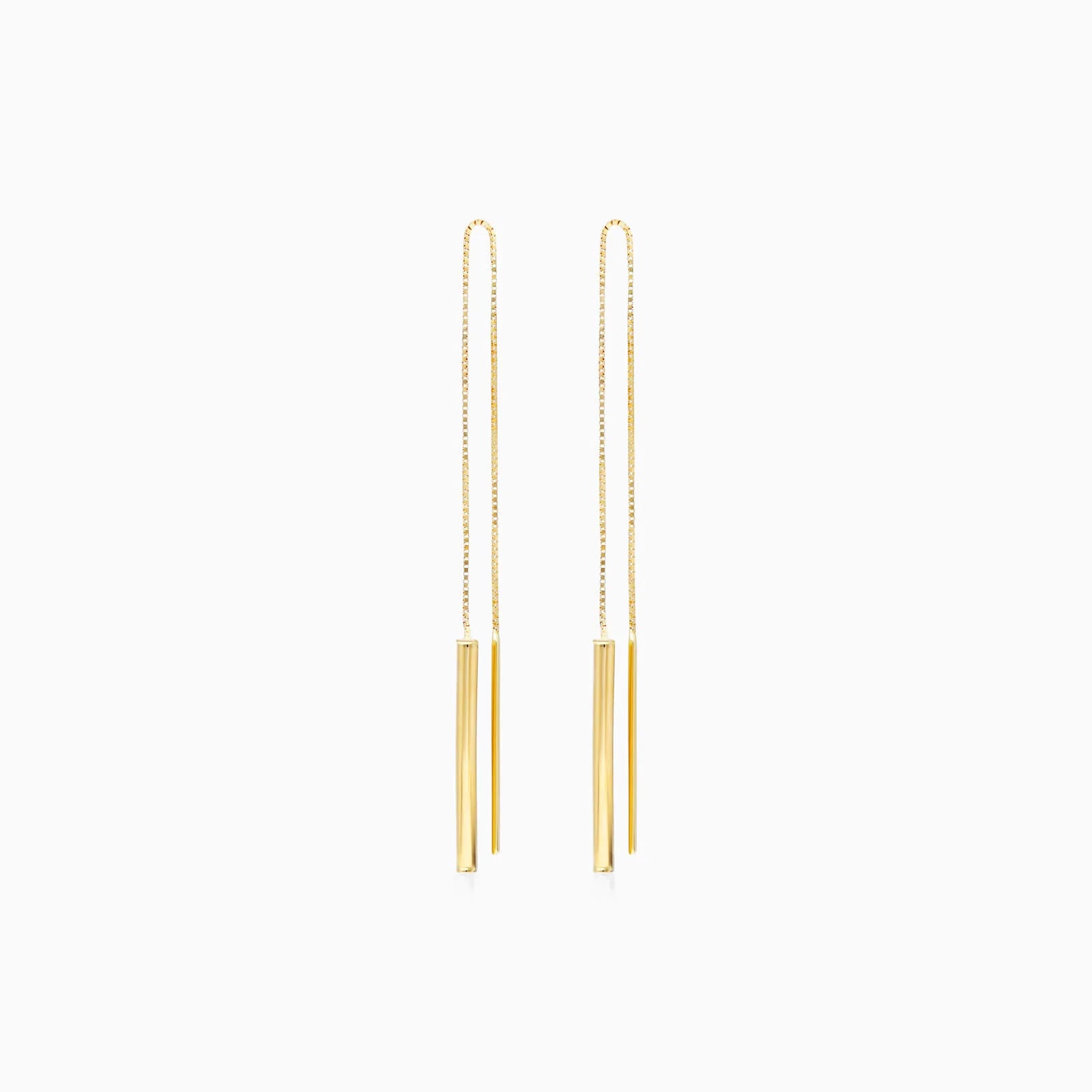 Brinco de Rosca em Barra de Ouro 18k Feminino Luxo
