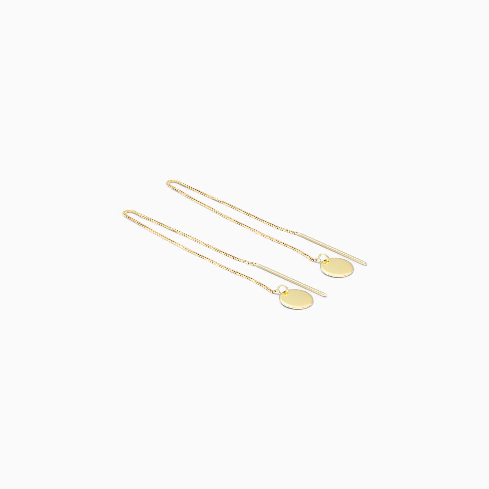 Brinco de Rosca em Disco de Ouro 18k Feminino Luxo