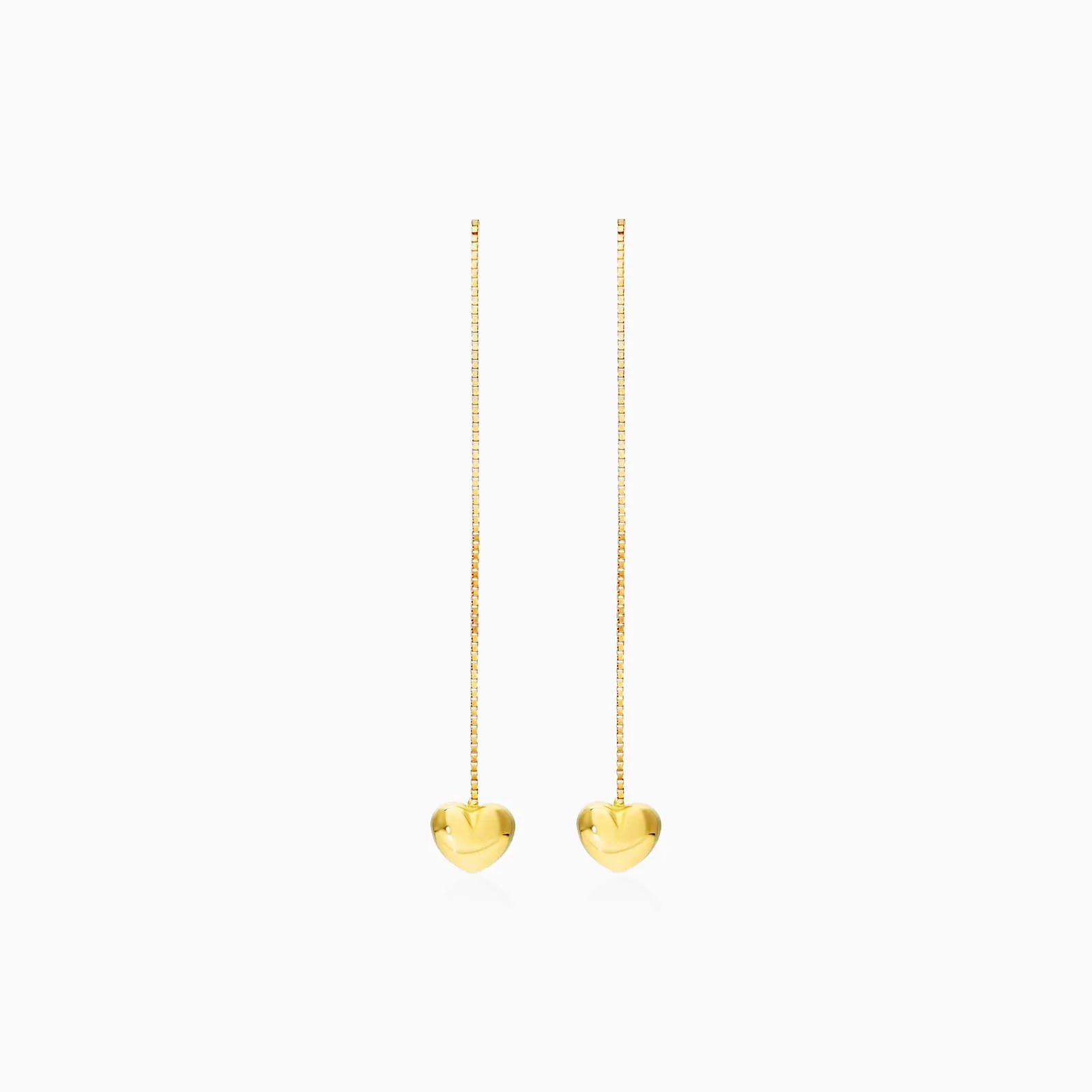 Brinco de Rosca Com Coraçao de Ouro 18k Feminino Luxo