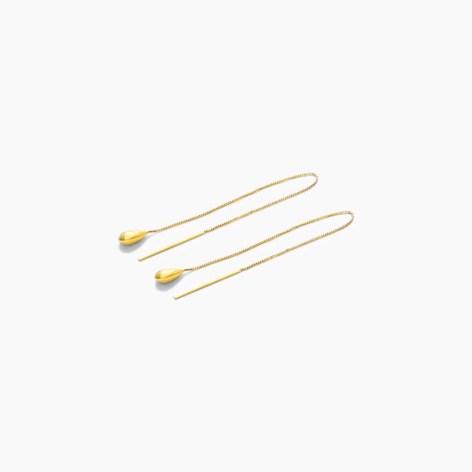 Brinco de Rosca Com Lagrima de Ouro 18k Feminino Luxo