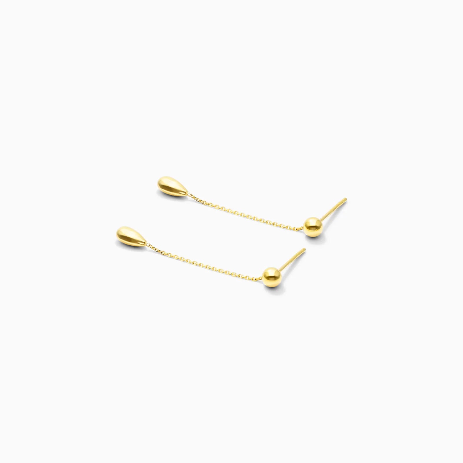 Brinco de Rosca Com Lagrimas de Ouro 18k Feminino Luxo