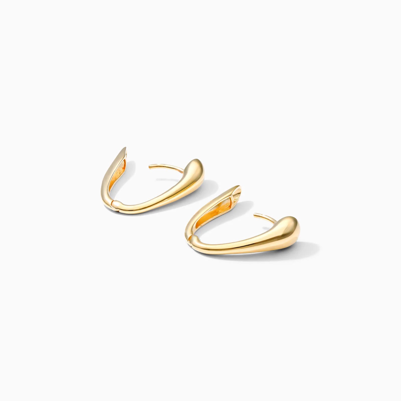 Brinco de Argola Ovais Cônicos de Ouro 18k Feminino Luxo