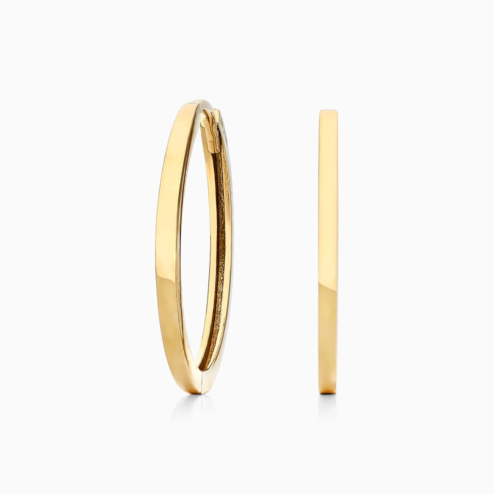 Brinco de Argola em Ouro 18k Circle Feminino Luxo
