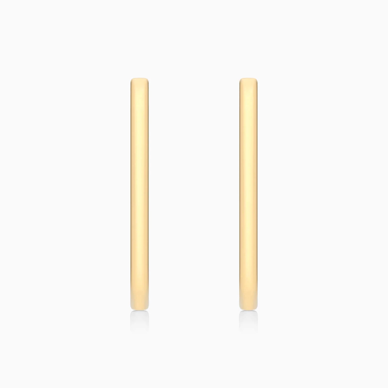 Brincos de Barra Curva em Ouro 18k Feminino Luxo