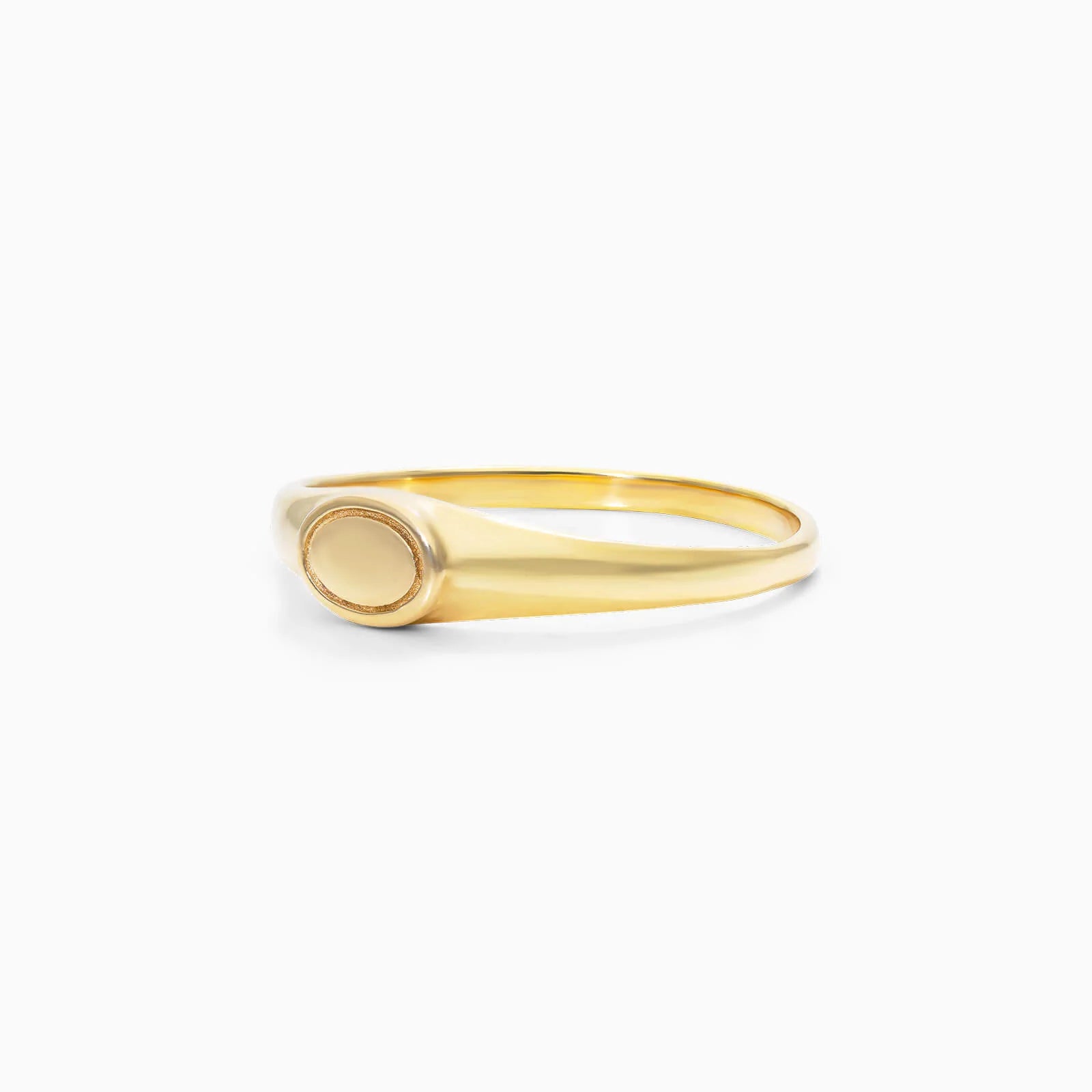 Anel Sinete De Ouro 18k Amarelo De Luxo Oval