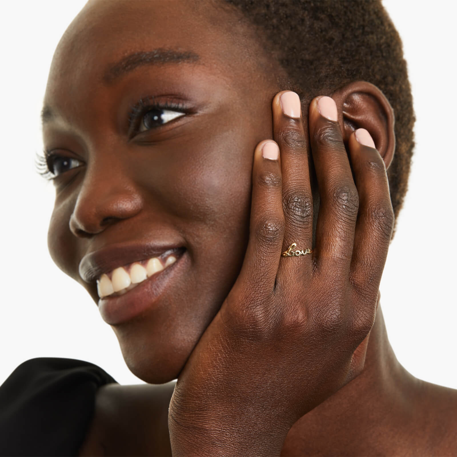Anel De Ouro 18k Luxo Delicado LOVE