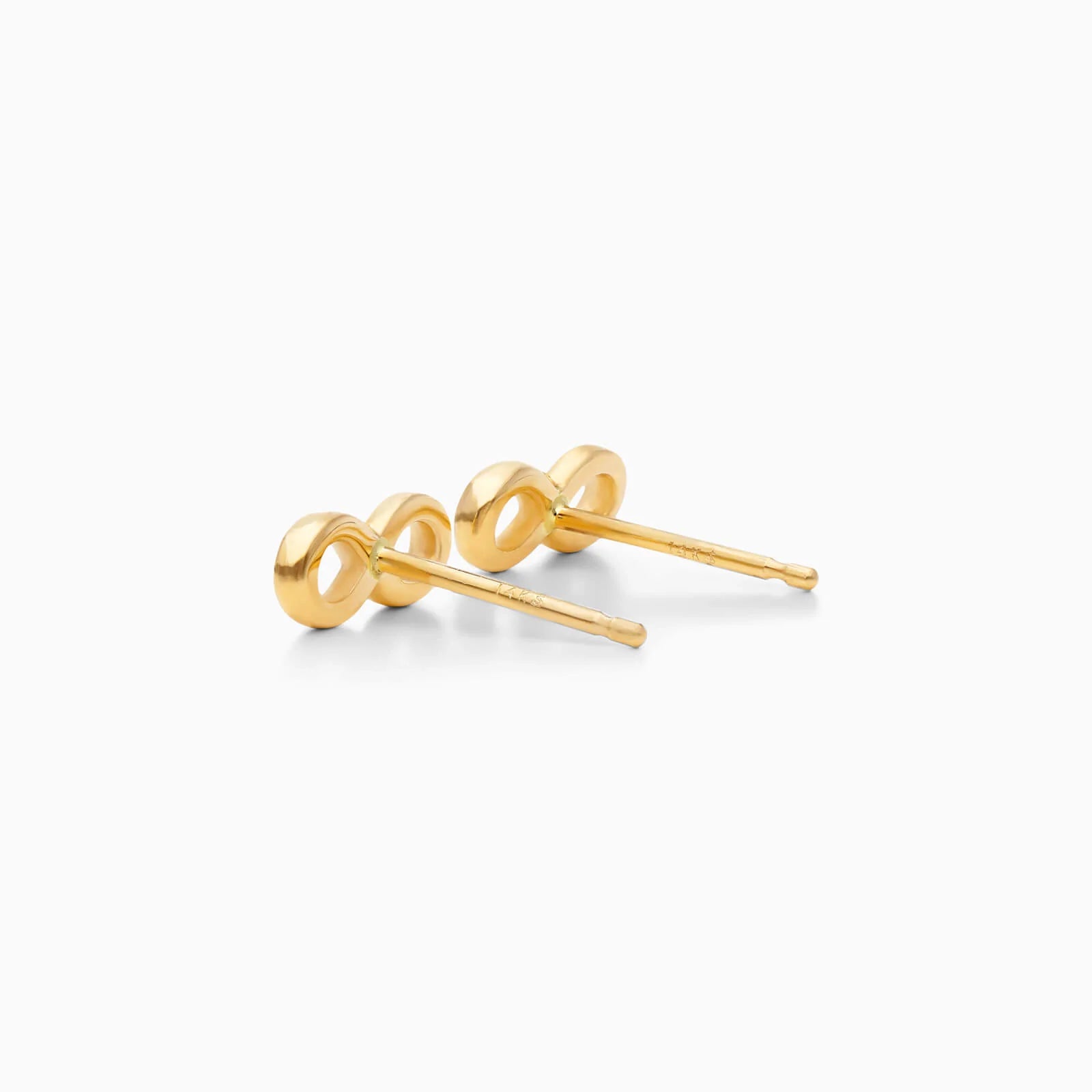 Brincos de Ouro 18k Circulos Aberto de Luxo Infinito