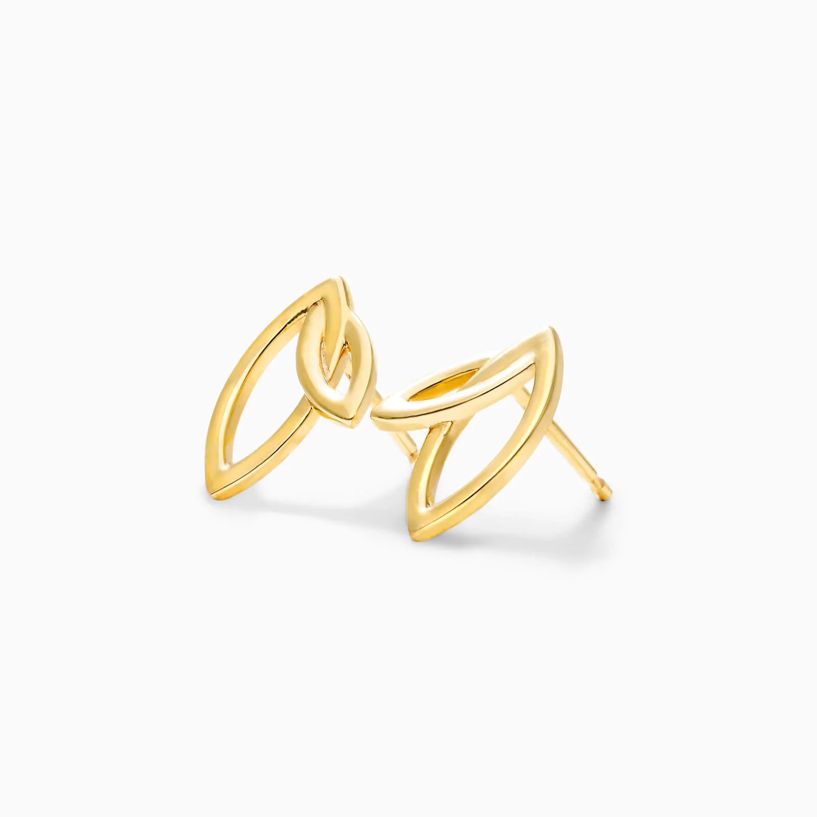 Brinco Folhas Dupla de Ouro 18k de Luxo