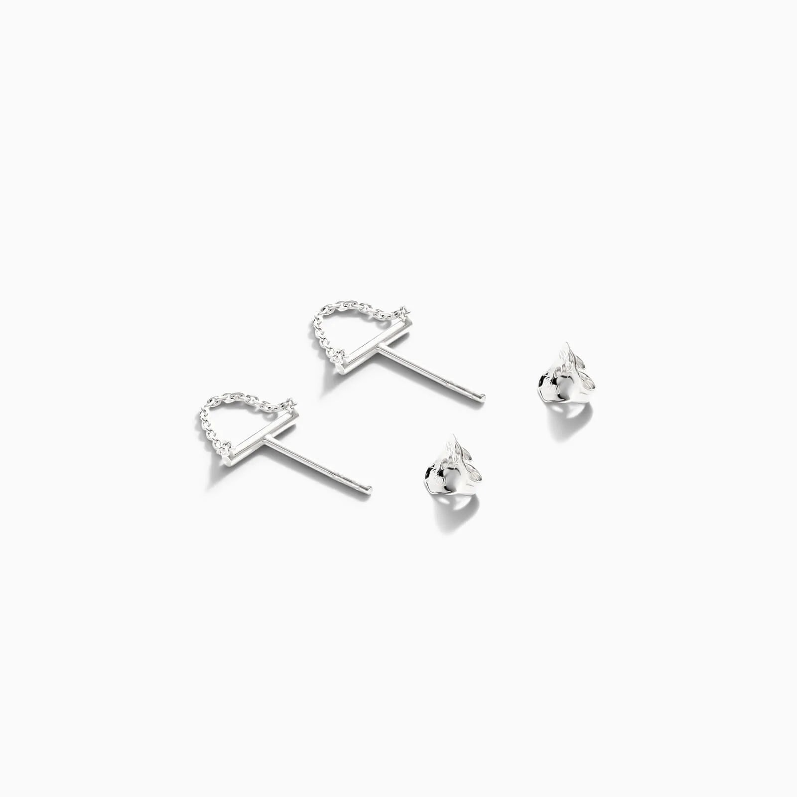Brinco Barra Feminino em Ouro Branco 18k de Luxo