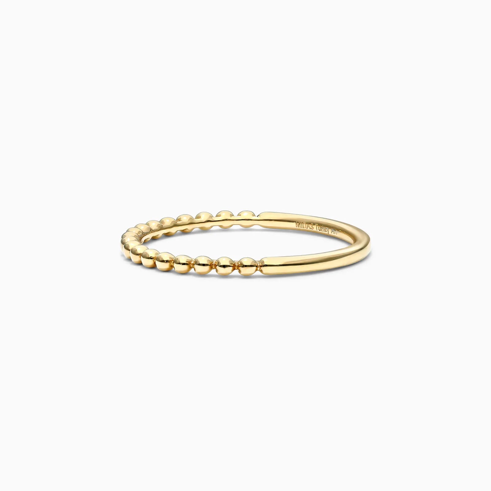 Anel de Ouro 18k C/ Fileira de Contas