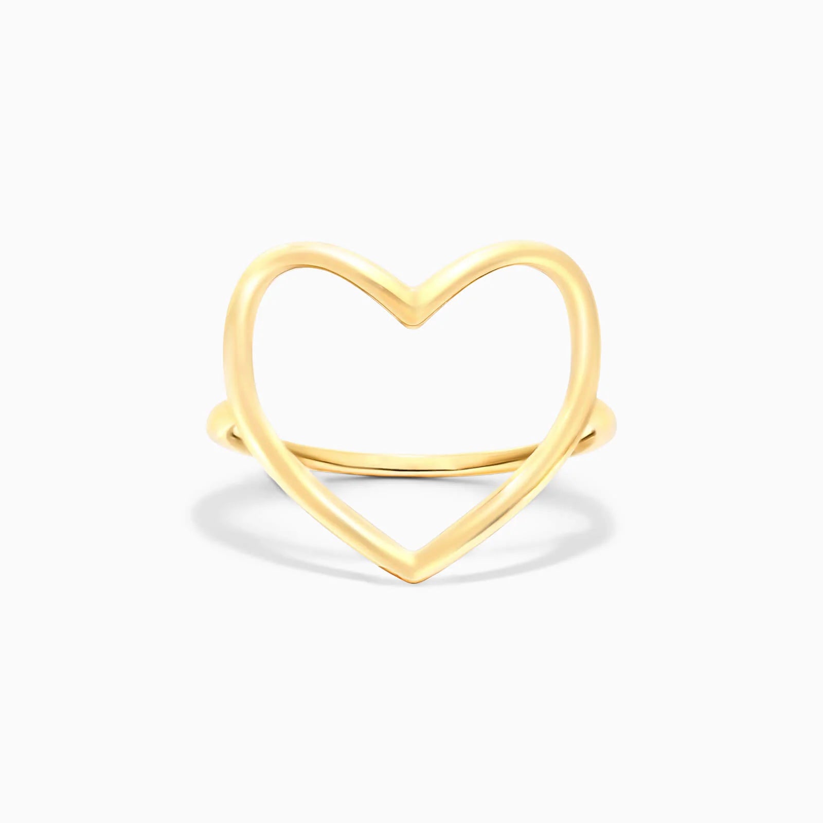 Anel De Ouro 18k Fio De Coraçao Aberto Delicado