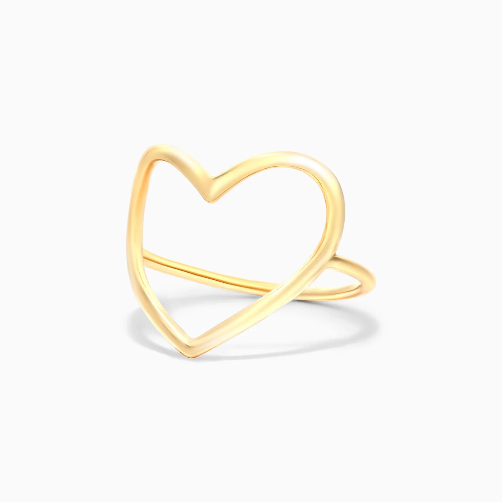 Anel De Ouro 18k Fio De Coraçao Aberto Delicado