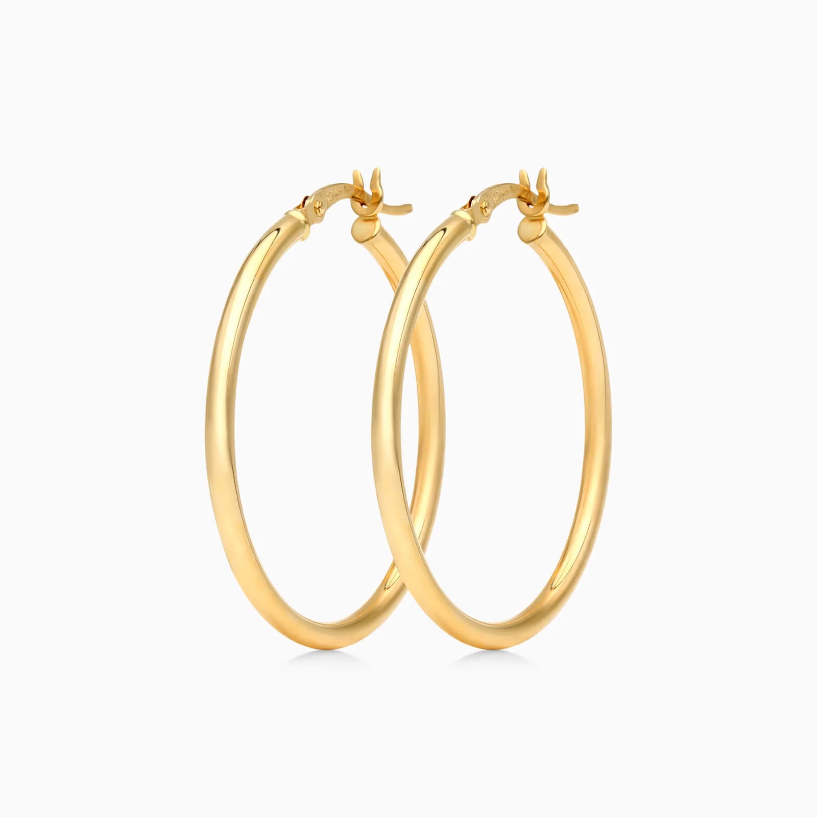Brinco De Ouro 18k Argola De Luxo Padrao 3cm