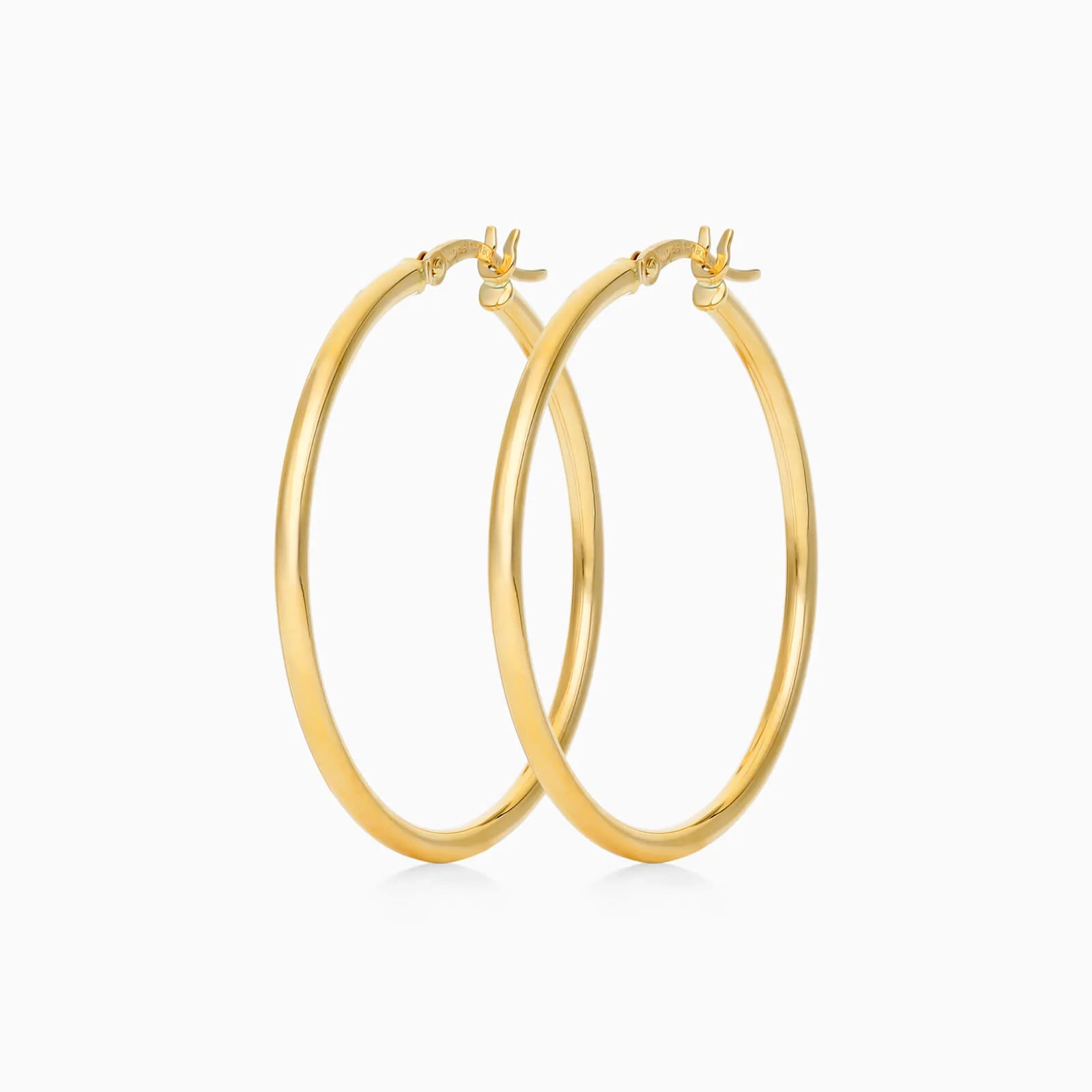 Brinco De Ouro 18k Argola De Luxo Padrao 3,5cm