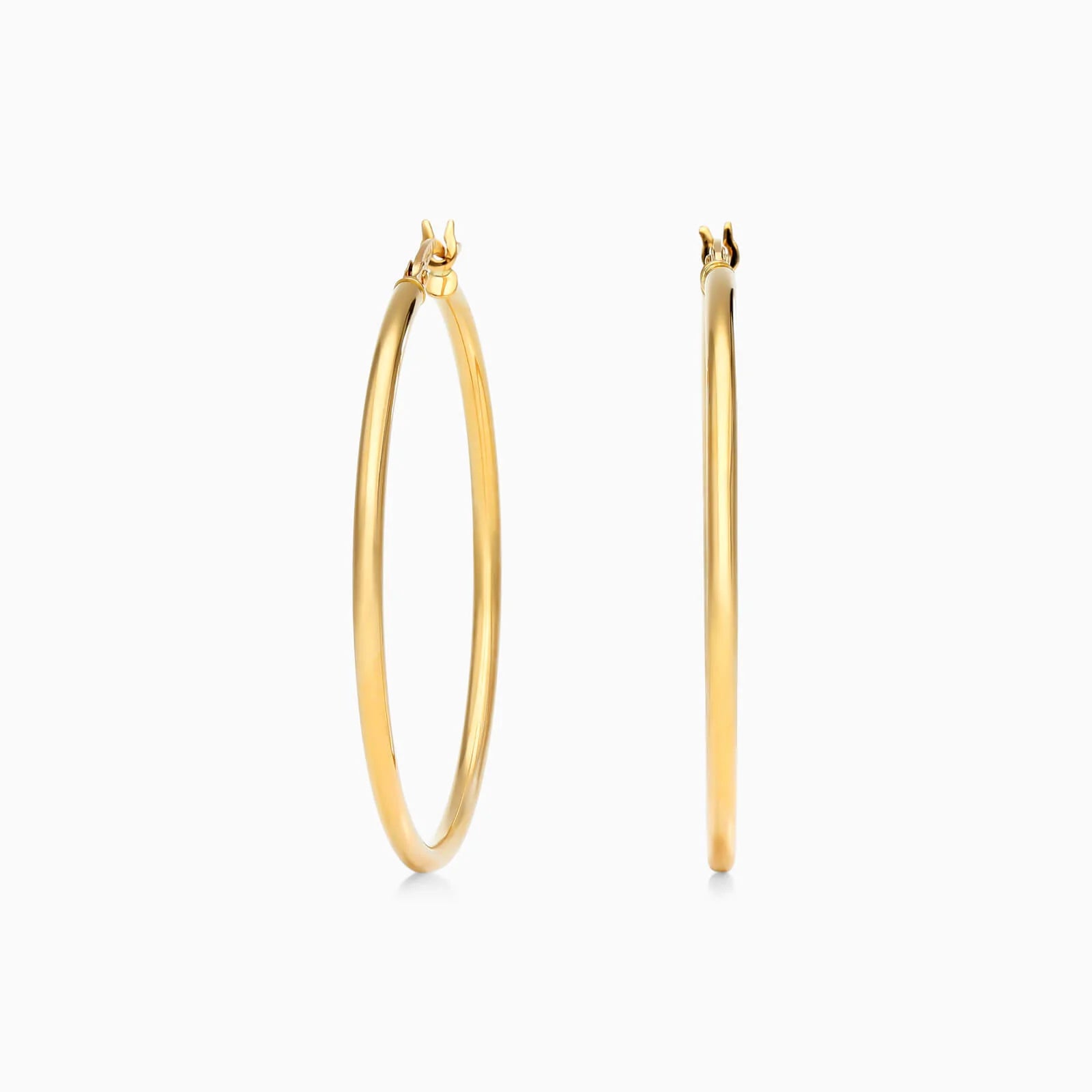 Brinco De Ouro 18k Argola De Luxo Padrao 4cm