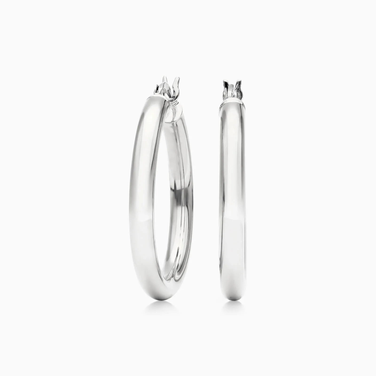 Brinco De Ouro 18k Argola De Luxo Padrao Tubo 2,5cm