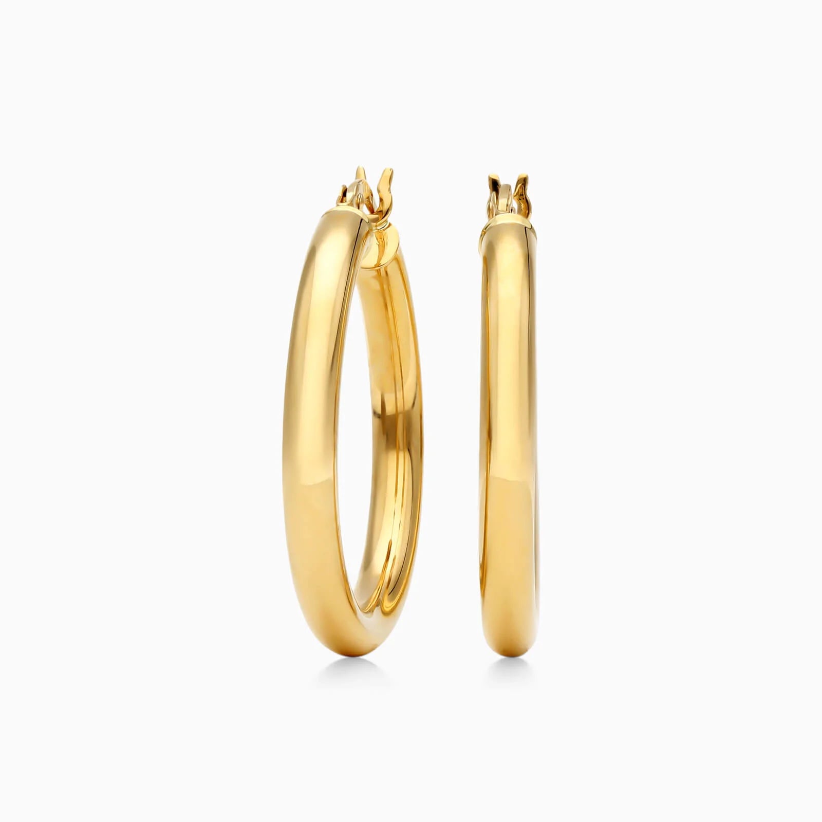 Brinco De Ouro 18k Argola De Luxo Padrao Tubo 2,5cm