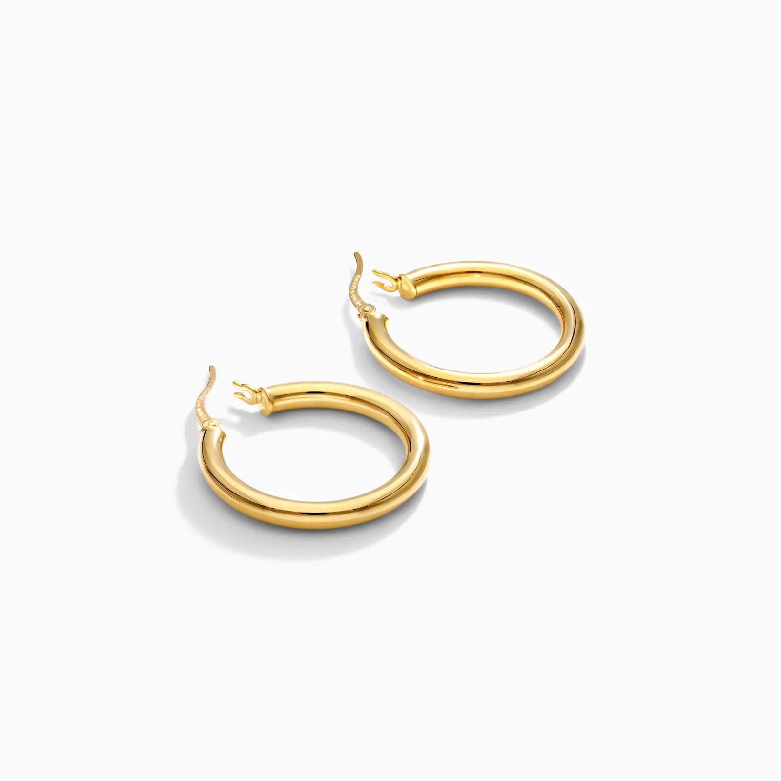 Brinco De Ouro 18k Argola De Luxo Padrao Tubo 2,5cm