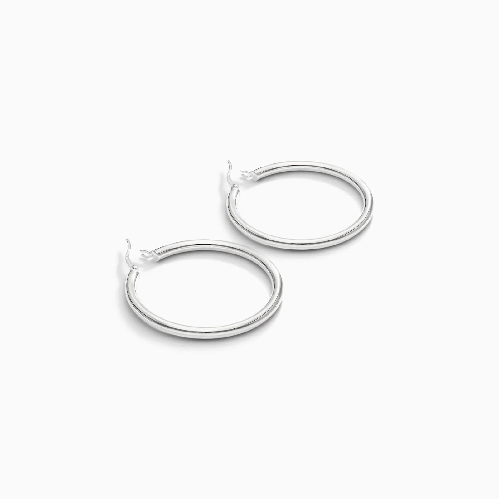 Brinco De Ouro 18k Argola De Luxo Padrao Tubo 4cm