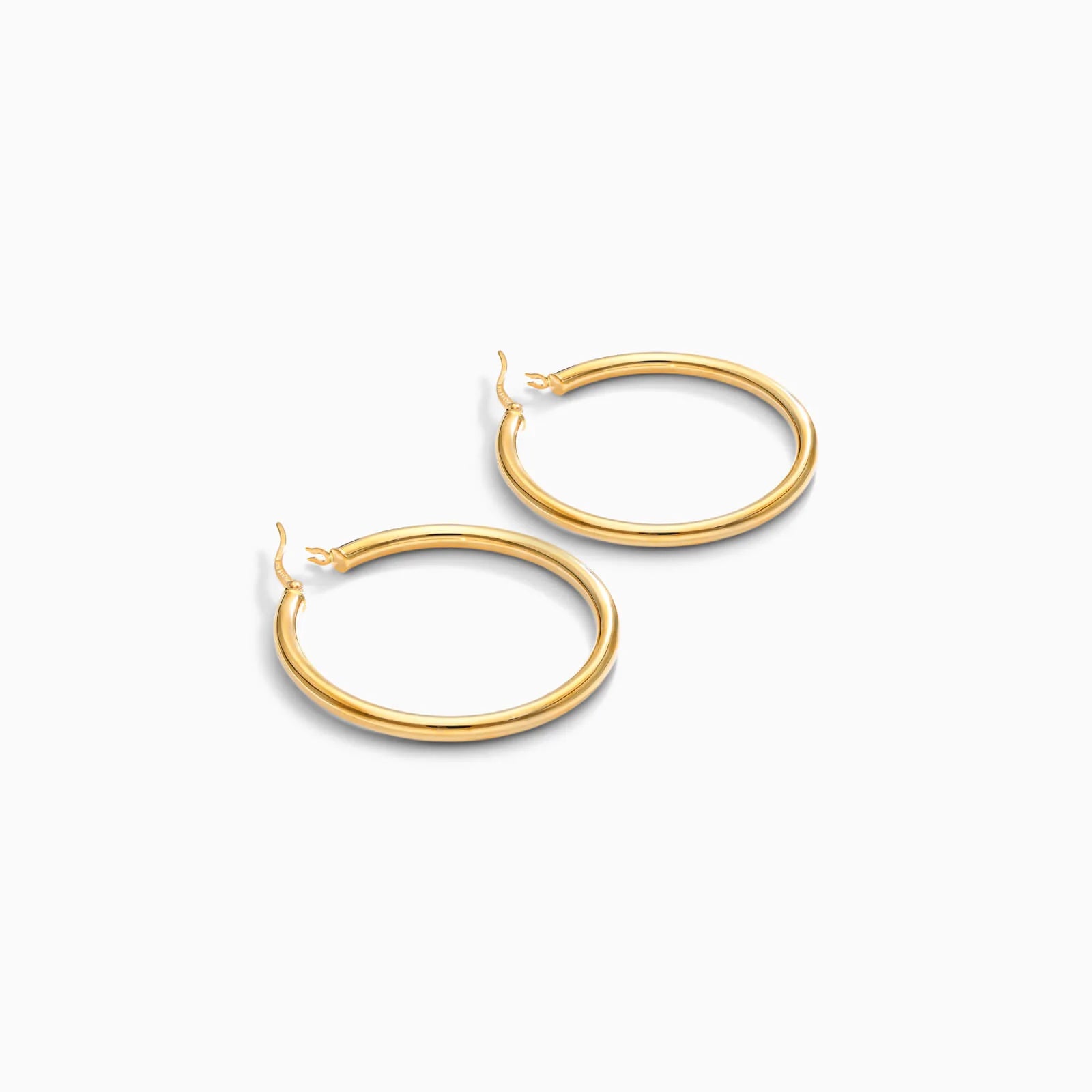 Brinco De Ouro 18k Argola De Luxo Padrao Tubo 4cm