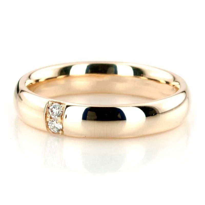 Alianças de casamento noivado ouro 18k diamantes 4mm Leonora