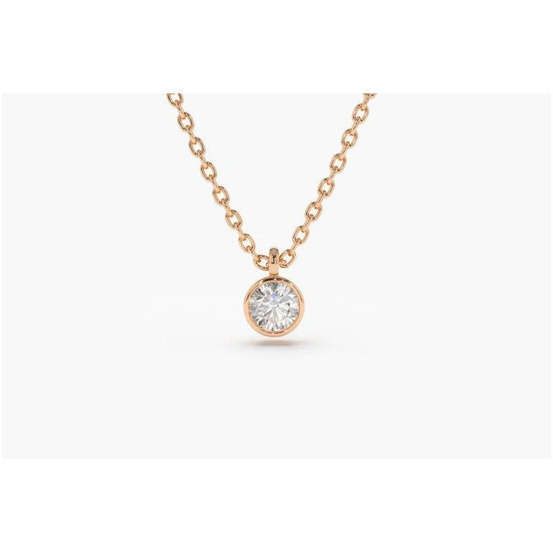 Colar Corrente Feminina Ouro18k Solitario Diamante Luxo 12pt