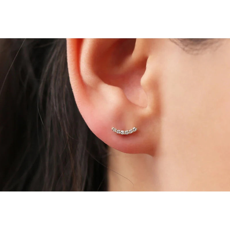 Brinco De Ouro Feminino Brilhante Diamante Piercing Luxo