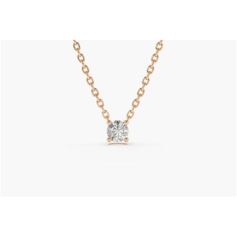 Colar Corrente Ouro18k Feminina Solitario Diamante Luxo 8pt