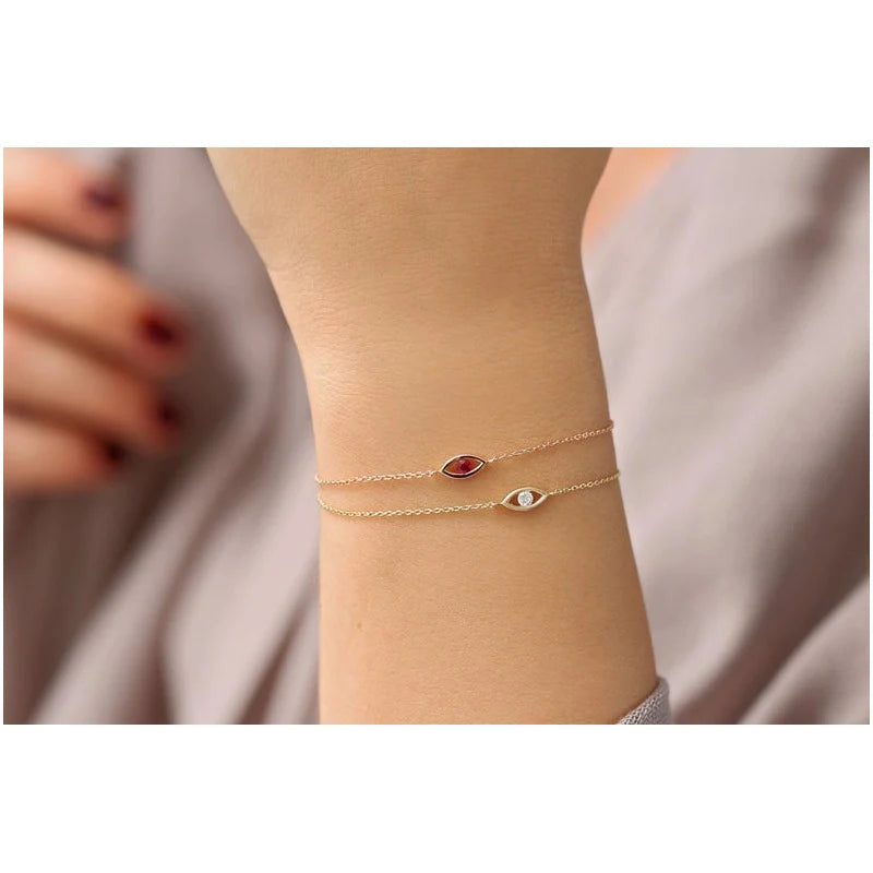 Pulseira Feminina De Ouro 18k Diamante olho grego