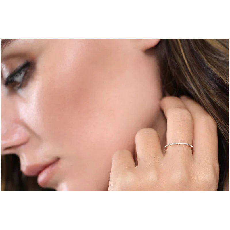 Anel Solitario De Ouro 18k Noivado Diamante Meia Aliança