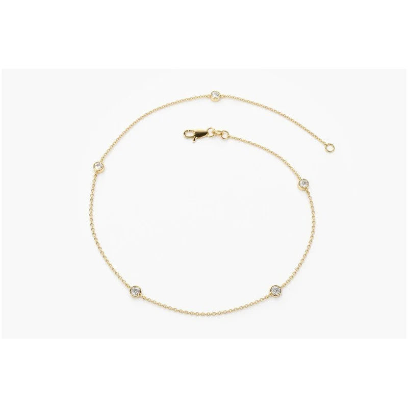 Pulseira de ouro feminina Bracelete Diamantes Luxo