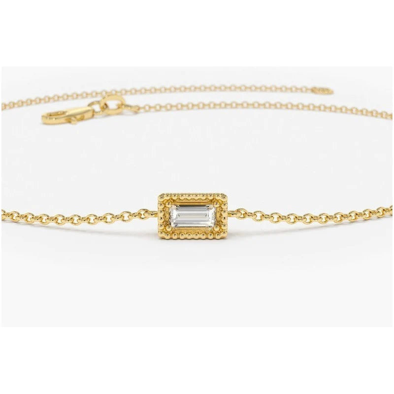 Pulseira Feminina De Ouro 18k Minimalista Diamante