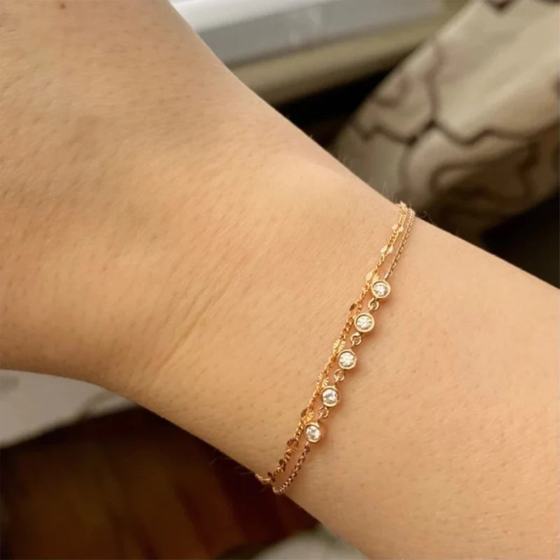 Pulseira Feminina Ouro 18k Riviera Bracelete Diamantes Luxo