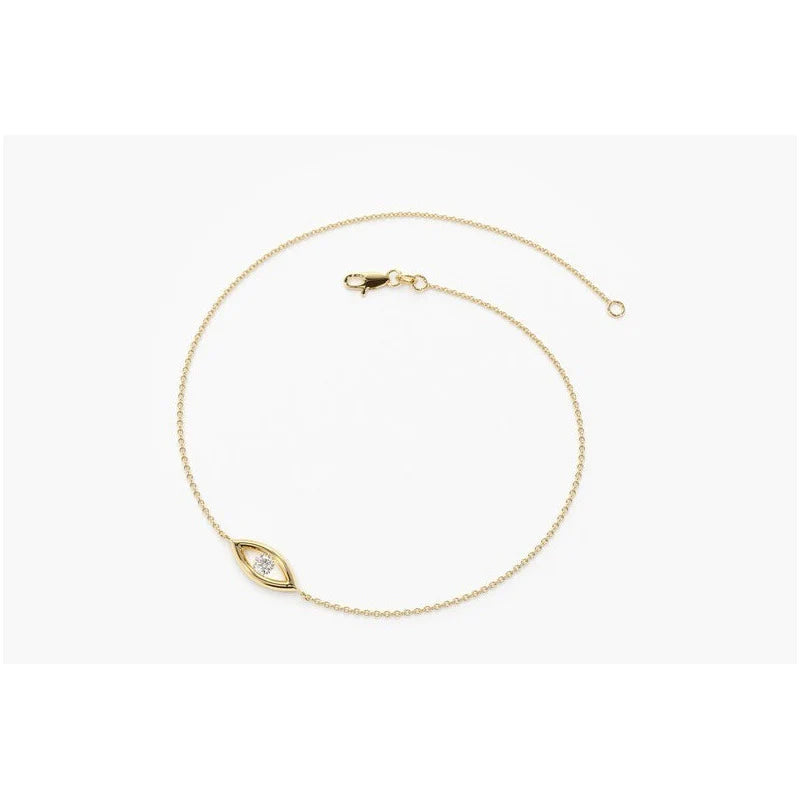 Pulseira Feminina De Ouro 18k Diamante olho grego