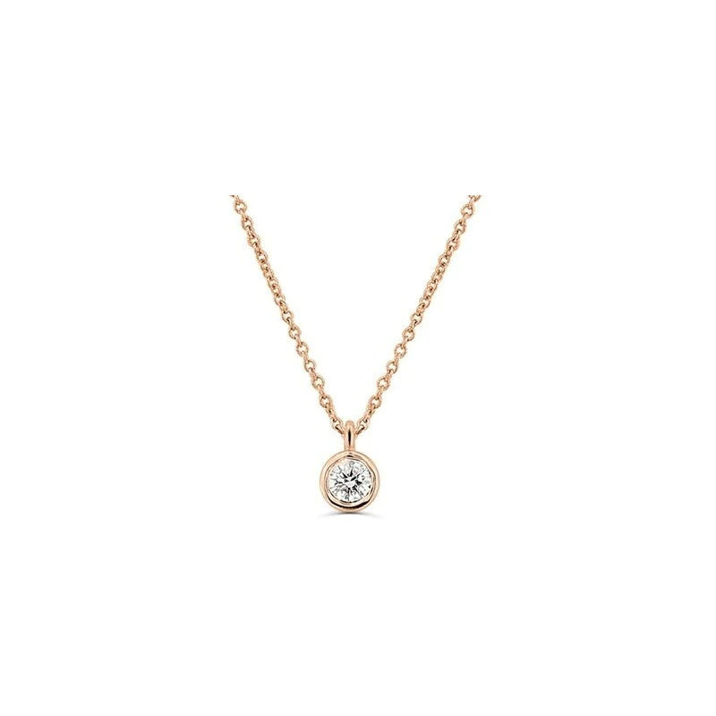 Colar Corrente De Ouro 18k Solitario Diamante ponto de luz 05pts