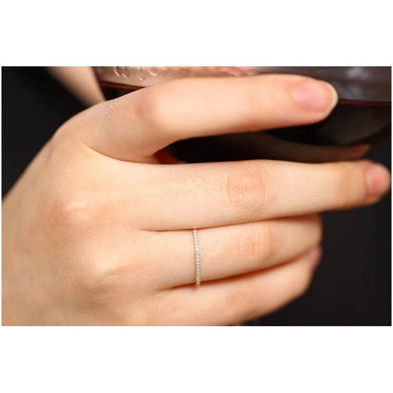 Anel Solitario De Ouro 18k Noivado Diamante Meia Aliança