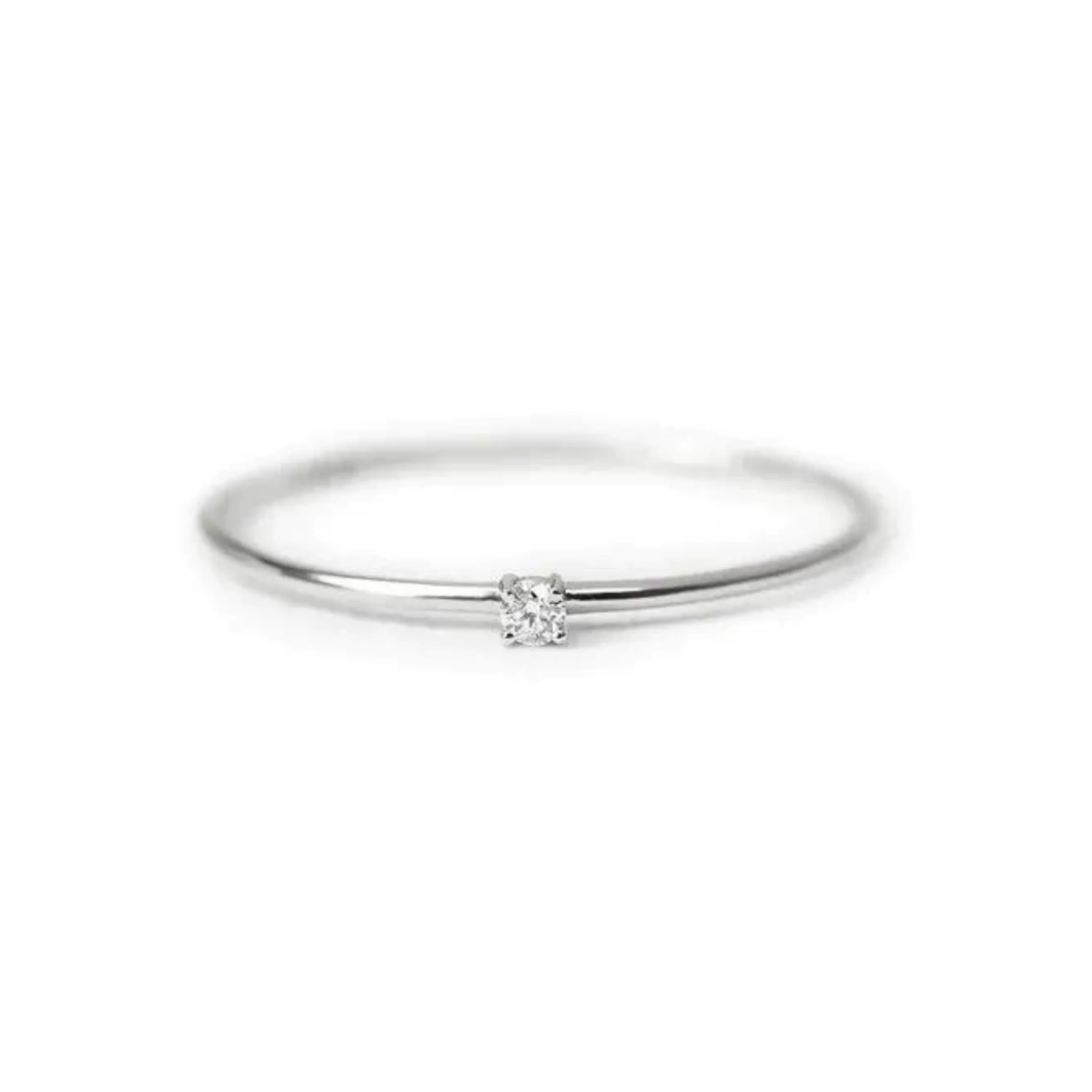 Anel de Noivado Solitario De Diamante Ouro 18k Minimalista