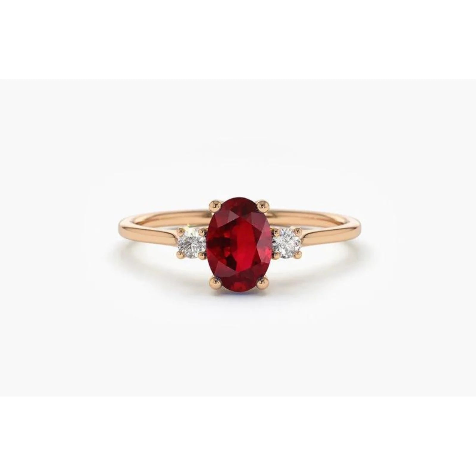 Anel De Noivado em Ouro 18k c/ Rubi e Diamantes Brilhantes