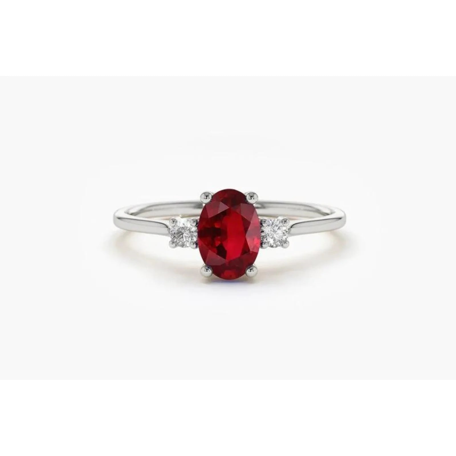Anel De Noivado em Ouro 18k c/ Rubi e Diamantes Brilhantes