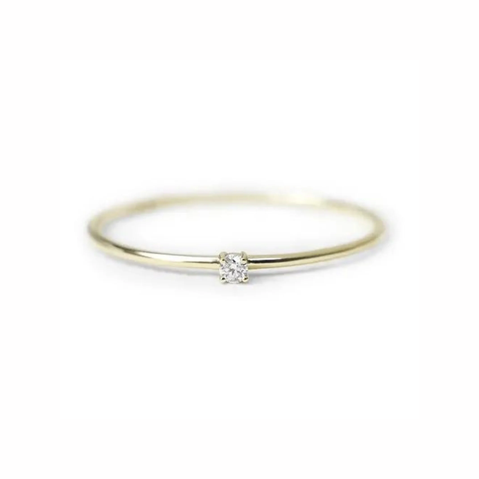 Anel de Noivado Solitario De Diamante Ouro 18k Minimalista