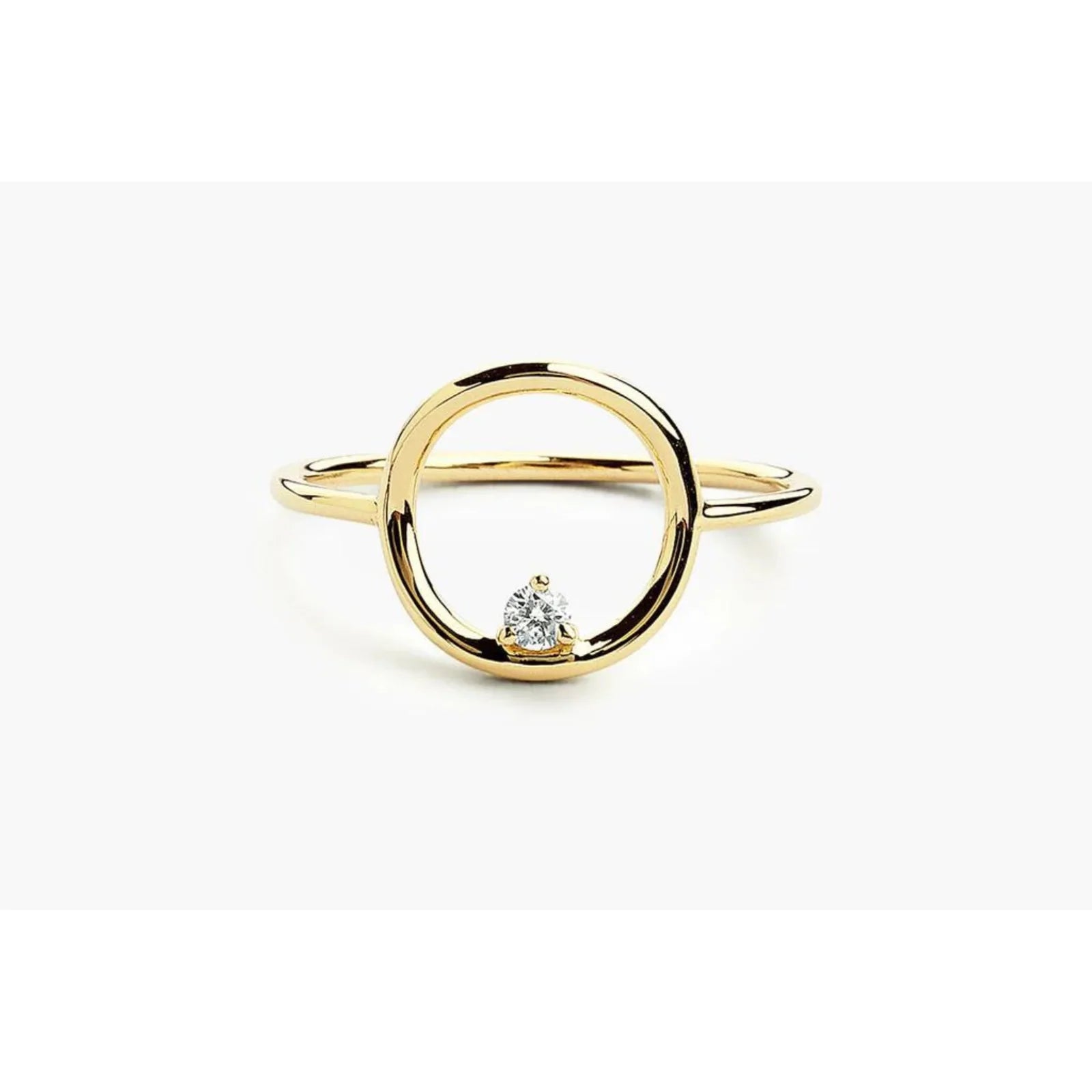 Anel circle De Diamante em Ouro 18k De Luxo