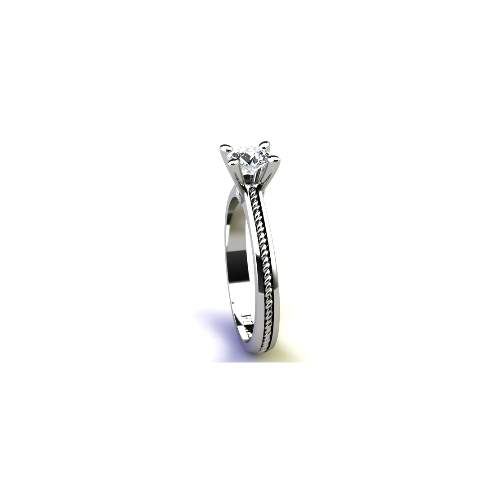 Anel de Noivado Solitario Diamantes Brilhante Ouro Branco Daisy