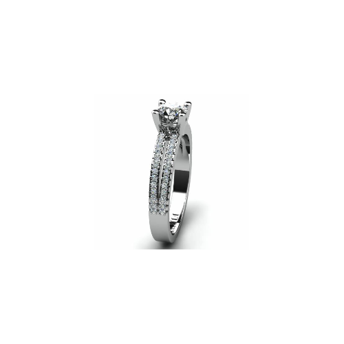 Anel de Noivado Solitario Diamantes Brilhante Ouro Branco Summers