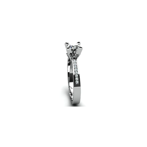 Anel de Noivado Solitario Diamantes Brilhante Ouro Branco Gipsy