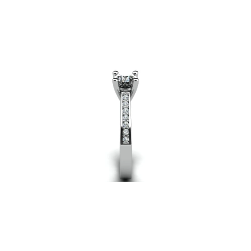 Anel de Noivado Solitario Diamantes Brilhante Ouro Branco Newel
