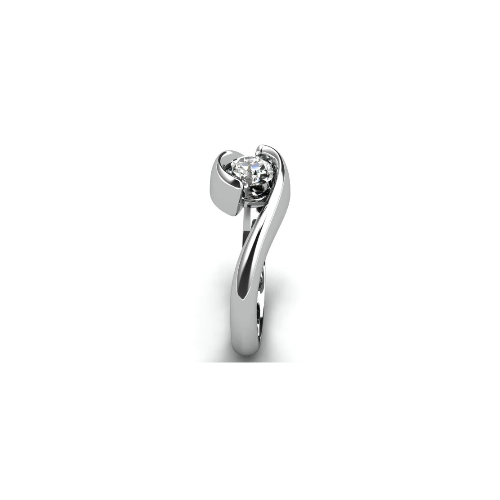 Anel de Noivado Solitario Diamantes Brilhante Ouro Branco Jaden