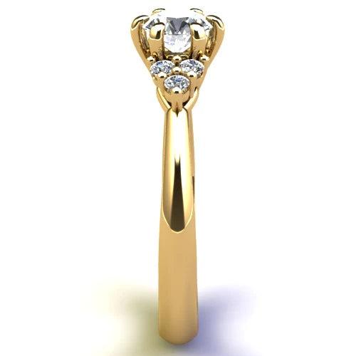 Anel de Noivado Solitario Diamantes Brilhante Ouro Amarelo 18k Scarlet