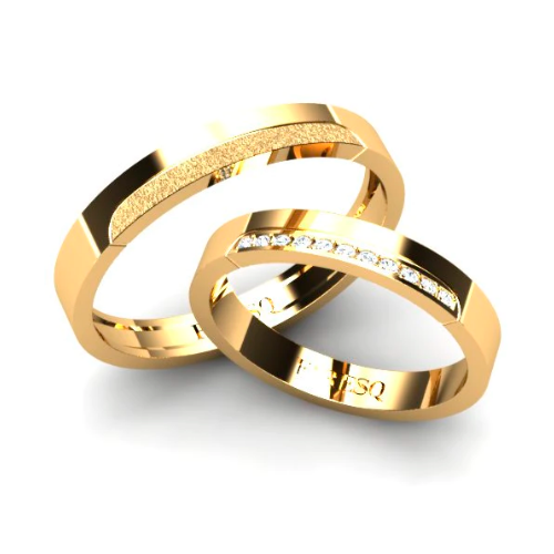 Par de Alianças de Casamento Noivado em Ouro 18k 2,5mm Slou